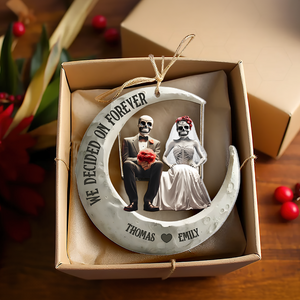 Personalized Gifts For Couple Christmas Skull Couple Ornament 02ohpu081124 - Ornament - GoDuckee