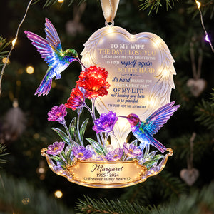 A Part In Heaven Hummingbird Couple Ornament - Personalized Keepsake To Remember The Departed One 05QHTA141026 - Ornament - GoDuckee