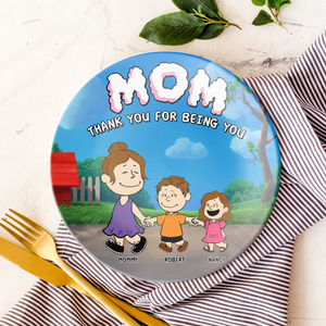 Personalized Gifts For Mom Ceramic Round Plate 08napu030425 - Ceramic Round Plate - GoDuckee