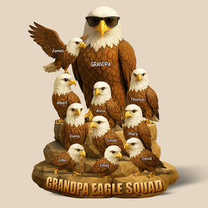 Eagle Dad Acrylic Plaque Personalized Gifts For Dad 01NAQN150425 - Shaped Plaques - GoDuckee