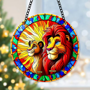 Personalized Gifts For Couple Suncatcher Ornament 99acqn060924 Lion Couple - Ornament - GoDuckee