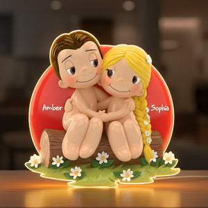 Naughty Couple Acrylic Light Box Personalized Gifts For Couple 06NALU031225 - Light Box - GoDuckee
