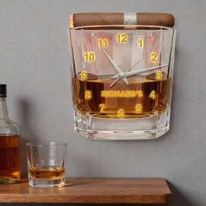 Drink Glass Acrylic Hanging Wall Clock - Personalized Gifts For Drinking Lovers 02hyqn251225 - Hanging Wall Clock - GoDuckee