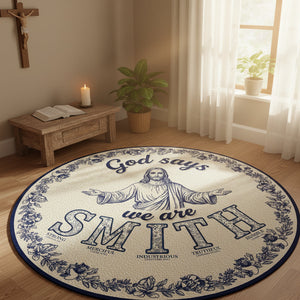 Custom Alphabet Letters Gifts For Christian Family Quilted Round Mat 02hytn141025 - Doormat - GoDuckee