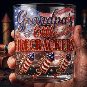 Firecrackers Drinking Glass - Personalized Gifts For Grandpas 052padt300526 - Glass - GoDuckee
