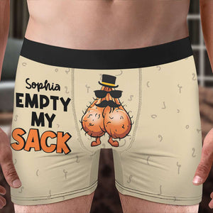 Personalized Gift For Couple Men Boxer Empty My Sack - Boxers & Briefs - GoDuckee