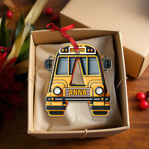 Custom Alphabet Letter Gifts For Bus Lover Christmas Ornament 01xqtn241024 - Ornament - GoDuckee