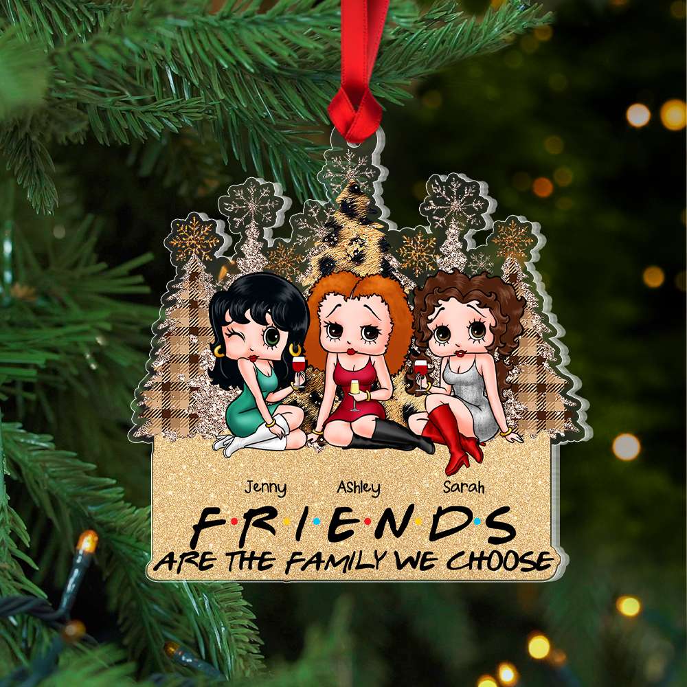 Friends Are The Family We Choose, Gift For Friends, Personalized Acrylic Ornament, Bestie Ornament, Christmas Gift 01NAHN181123HH - Ornament - GoDuckee