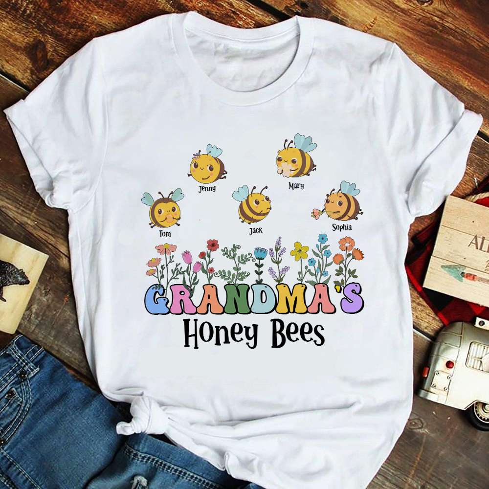 Grandma's Honey Bees, Personalized Shirt, Gift For Grandma, Gift For Birthday - Shirts - GoDuckee