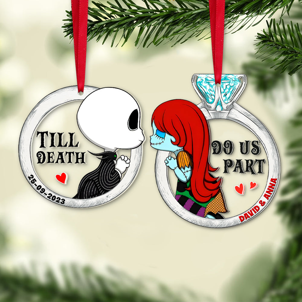Set Of 2 Personalized Ornaments For Couple, PW-02QHTN071023, Christmas Gift, Anniversary Gift Ideas - Ornament - GoDuckee