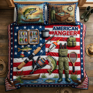 USA Fishing Quilt Bedding Set - Personalized Gifts For Fishing Lovers 05TYLU260326 - Blanket - GoDuckee