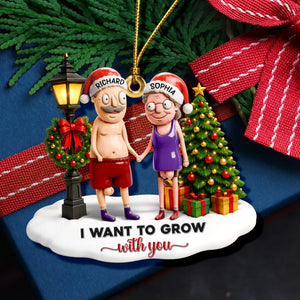 Funny Old Couple Ornament - Personalized Gifts For Couple Christmas Ornament 05OHQN140826