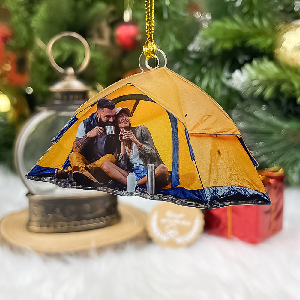 Custom Photo Gifts For Camping Couple Ornament 177acvp140924 - Ornament - GoDuckee