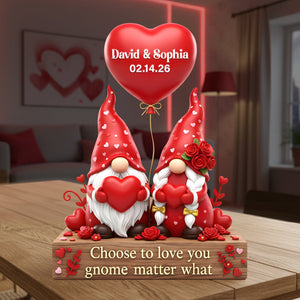 Cute Gnome Couple Acrylic Plaque - Personalized Anniversary Gift For Couples 08HYLU261125 - Shaped Plaques - GoDuckee