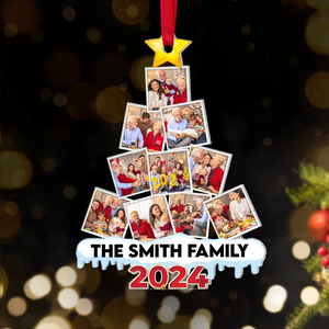 Personalized Gifts For Family, Acrylic Family Photo Christmas Ornament 06HUPU250924 - Ornament - GoDuckee