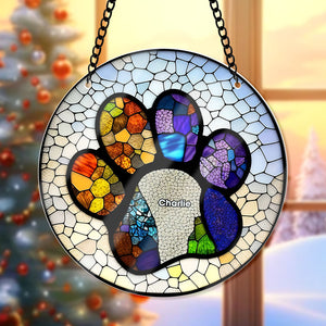 Personalized Gifts For Dog Lovers Suncatcher Ornament 34acqn240824 Rainbow Paw Print - Ornament - GoDuckee