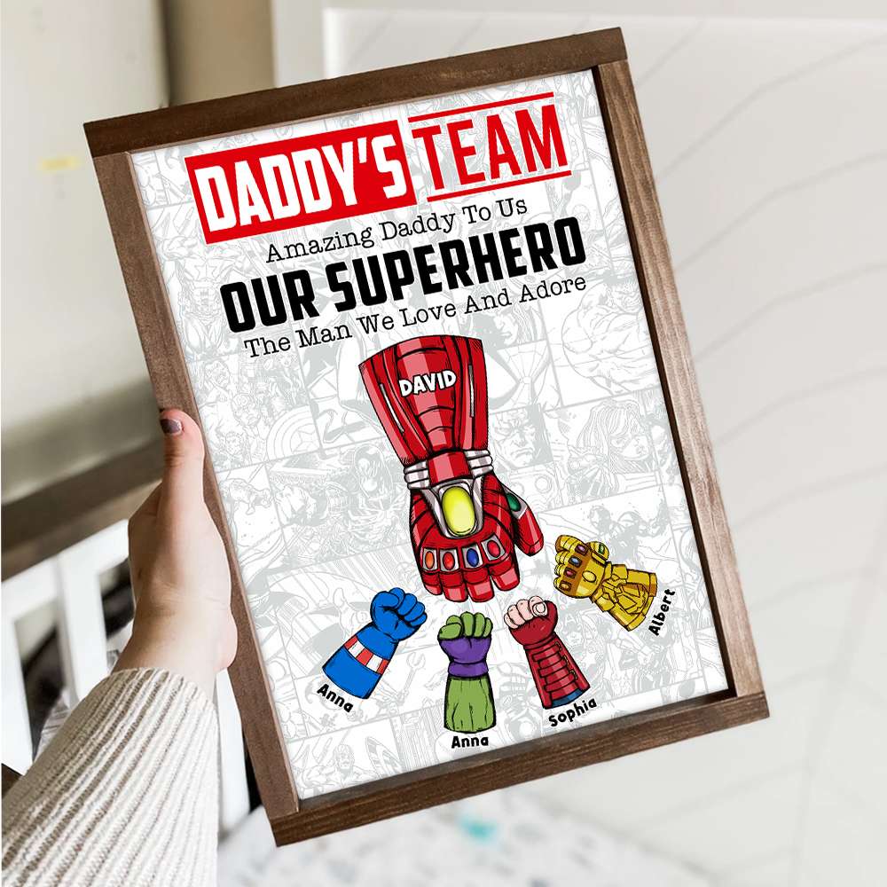 Dad Daddy's Team The Man We Love 02naqn260523ha Personalized Canvas Print - Poster & Canvas - GoDuckee