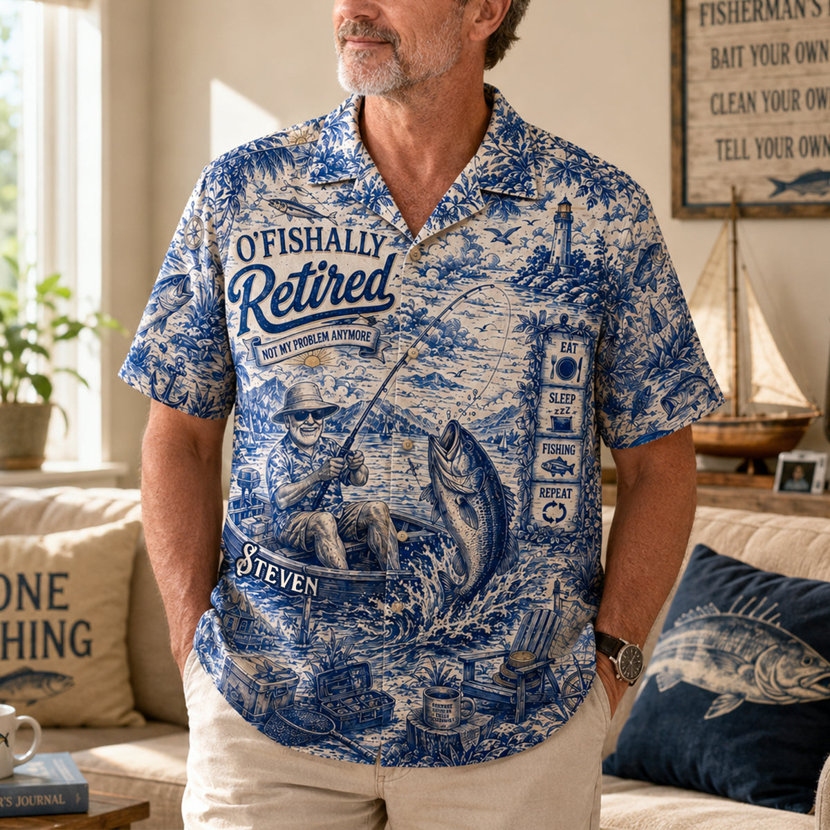 Retirement Fishing Hawaiian Shirt - Personalized Gifts For Fishing Lovers 05TYDH010726 - Hawaiian Shirts - GoDuckee