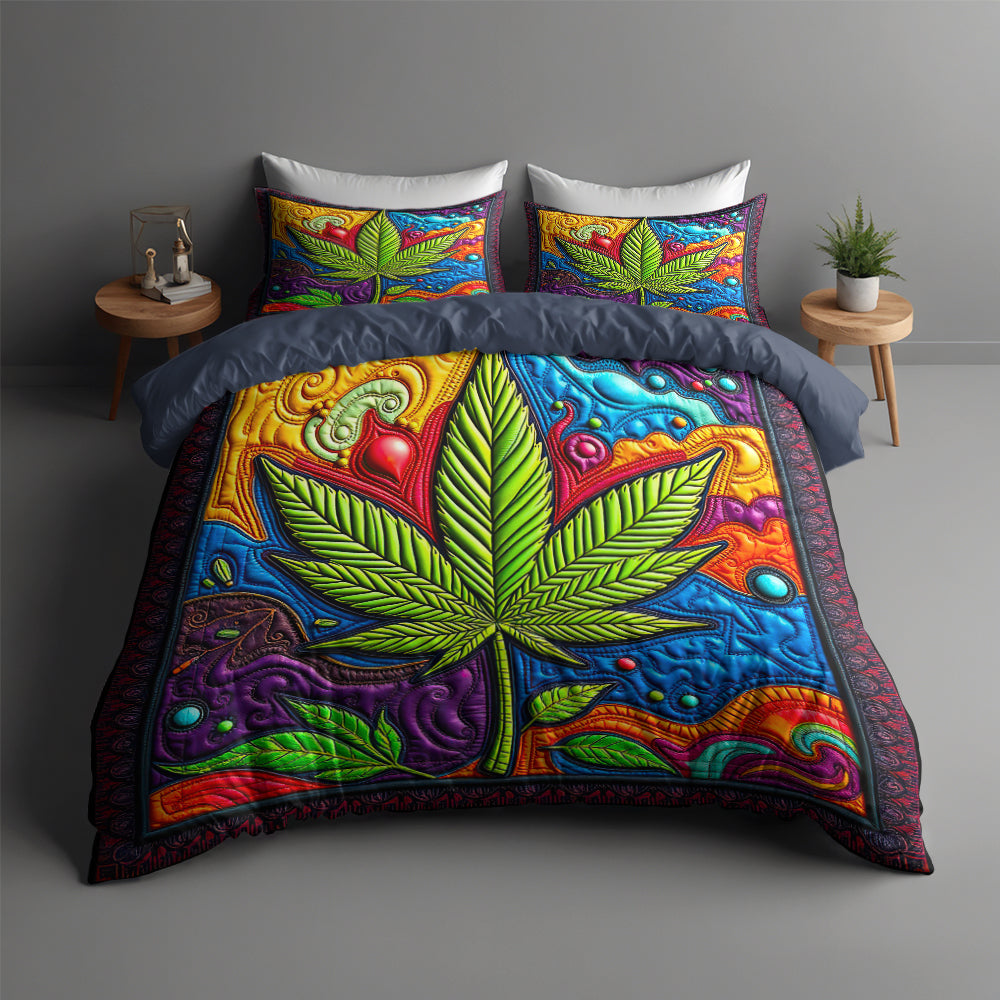 Cannabis Quilt Bedding Set 022hutn060225 - Blanket - GoDuckee