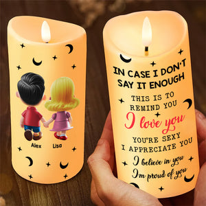 Personalized Gifts For Couple LED Candle Cartoon Couple 01OHMH161224 - Led Candle - GoDuckee