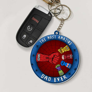 Dad The Most Amazing Dad Ever 06qhqn270523ha Personalized Keychain QNFBK - Keychains - GoDuckee