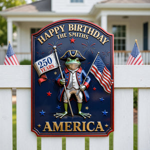 Revolutionary Frog Metal Sign, Personalized Decor Gifts For Patriots 01qhqn300526