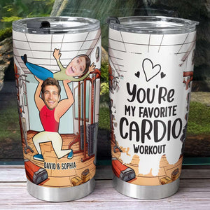 Custom Photo Gifts For Couple Gym Couple Tumbler 01TODT021224 - Tumbler Cup - GoDuckee