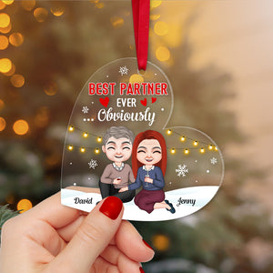 Best Partner Ever... Obviously, Personalized Chrismas Ornament, Gift For Couple - Ornament - GoDuckee