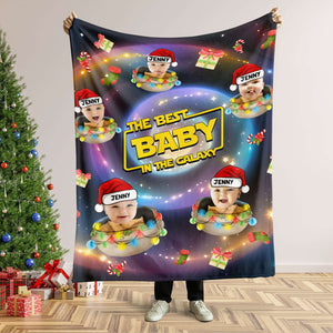 Custom Photo Gifts For Kids Fleece Blanket, Best Baby In The Galaxy 01TGMH051024 - Blanket - GoDuckee