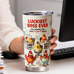 Boss Chicken Office Tumbler - Personalized Gifts For Boss 05nalu291225 - Tumbler Cup - GoDuckee