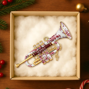 Personalized Gifts - Trumpet Toile de Jouy Christmas Ornament 02pgtn231025 - Ornament - GoDuckee