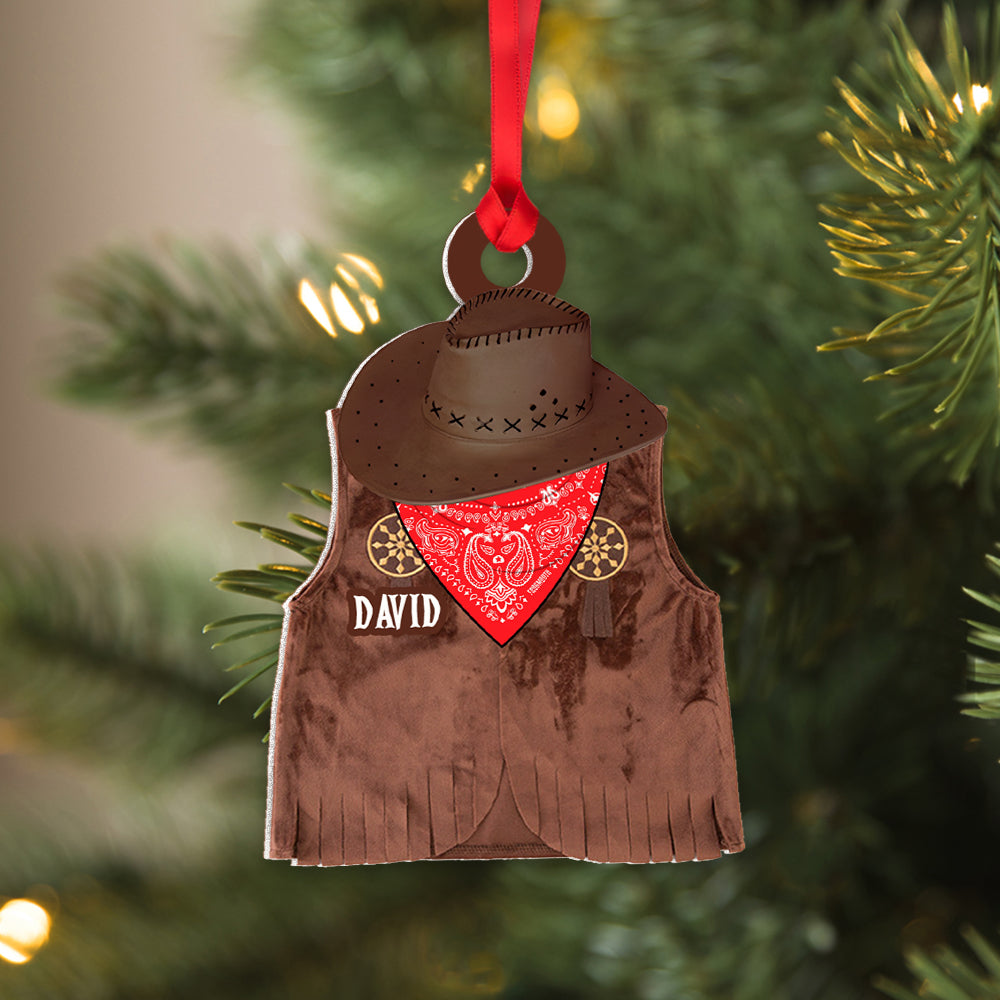 Personalized Cowboy Custom Shape Ornament - Gift For Christmas - Ornament - GoDuckee