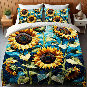 Personalized Gifts For Sunflower Lovers Quilt Bed Set 06HUMH200125 - Blanket - GoDuckee