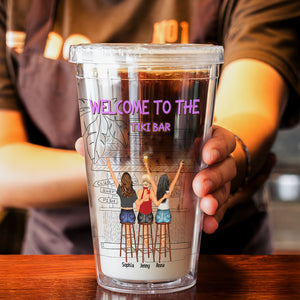 Best Friends, Welcome To The Tiki Bar, Personalized 16oz Acrylic Tumbler, Gifts For Friends - Tumbler Cup - GoDuckee