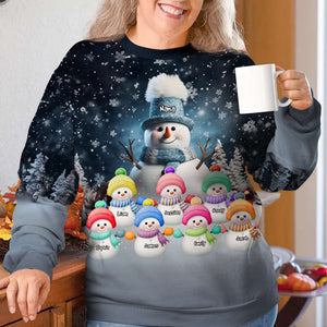 Personalized Gifts For Snowman Grandma Shirt 01NAPU140824 - AOP Products - GoDuckee