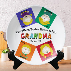 Personalized Gift For Grandma Ceramic Round Plate 01KAMH270325HG - Ceramic Round Plate - GoDuckee