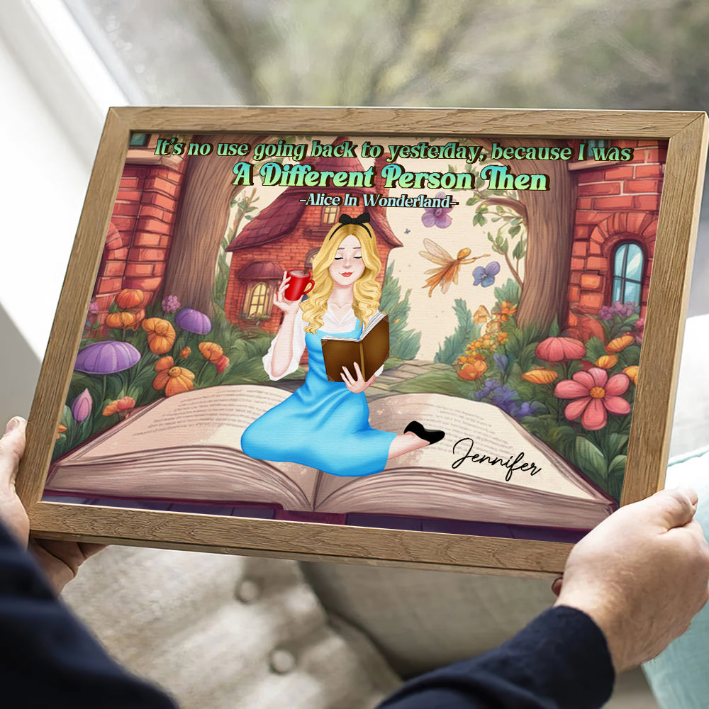 Gift For Book Lover, Personalized Poster, Girl Reading Book Canvas Print 04HTHN261223PA - Poster & Canvas - GoDuckee