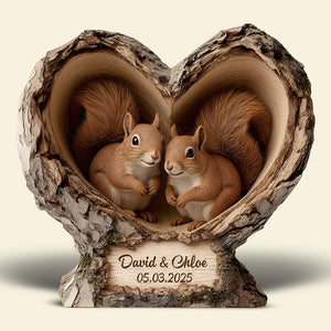 Squirrel Couple Acrylic Plaque – Personalized Gifts for Couple 04hyqn101225 - Shaped Plaques - GoDuckee