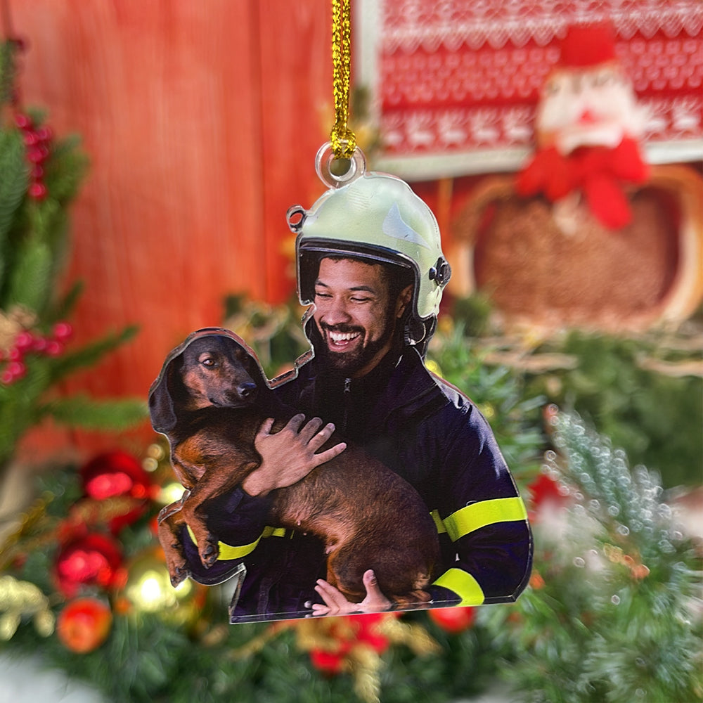 Custom Photo Gifts for Firefighter Ornament 183acvp140924 - Ornament - GoDuckee