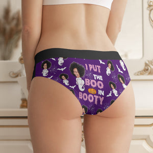 Custom Photo Gifts For Halloween Women's Briefs Boo In Booty 02xqdc050824 - Boxer Briefs - GoDuckee