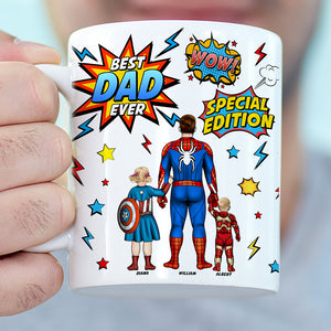 Personalized Gifts For Dad Coffee Mug Father's Day Super Dad And Kids 052ACQN200325PA - Coffee Mug - GoDuckee