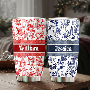 Playful Pattern Tumbler - Personalized Gifts For Couples 02LALU281025 - Tumbler Cup - GoDuckee