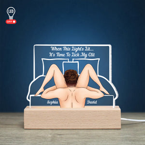 When This Light's Lit It's Time To Lick My Clit-Personalized Led Light- Gift For Couple- Couple Led Light - Led Night Light - GoDuckee