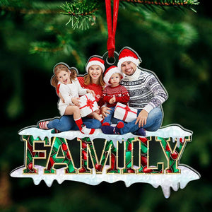 Custom Photo Christmas Gifts For Family Ornament 01KALU250924 - Ornament - GoDuckee