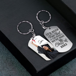 It's Been Fun But I'm Glad We're Done, Custom Photo Graduation Stainless Steel Engraved Keychain, Gift For Graduates - Keychains - GoDuckee