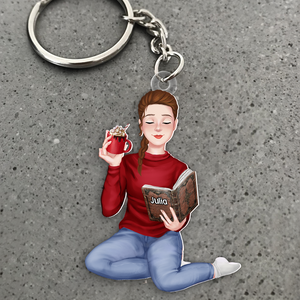 Personalized Gifts For Reading Girl Keychain 031acpu111124pa - Keychains - GoDuckee