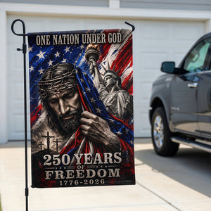 One Nation Under God - Celebrated America 250th Anniversary Garden Flag - Gifts For Patriots 06paqn280526 - Garden Flag - GoDuckee