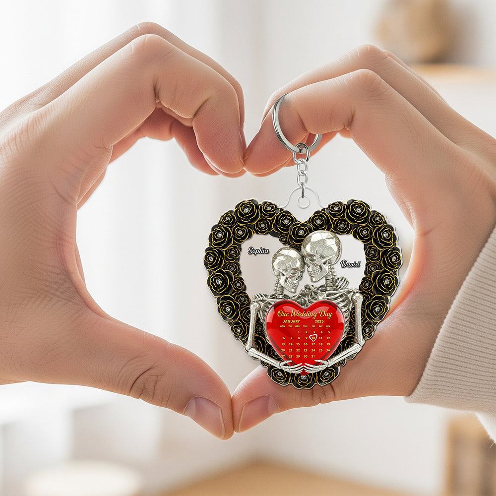 Skull Couple Keychain - Personalized Gifts For Couple 04ohqn260625 - Keychains - GoDuckee