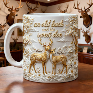 Precious Deer & Doe Couple Coffee Mug, Personalized Gifts For Couple 05qhlu210126 - Coffee Mug - GoDuckee