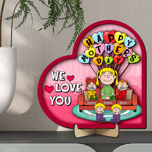 Personalized Gifts For Moms 2 Layers Wood Sign Sweet Heartstrings 03TOLU070125HH - Wood Sign - GoDuckee